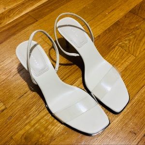 Zara nude clear strap heel.